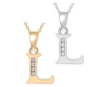 FOMIYES 2pcs Capital Letter Pendant Necklace Fashionable Silver Golden Jewelry Unique Initial Charm with Glitter Zircon Stylish Accessory for Women