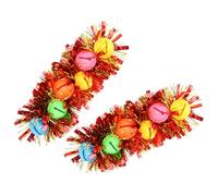 FOMIYES 2Pcs Carnival Dancing Wrist Chain Bell Bracelet Red Wool Tassels, Decorative Party Show Bangle for Women’S Dance and Festival Accessories