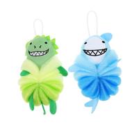 FOMIYES 2pcs Cartoon Bathing Loofah Sponge Bath Scrubber Body Exfoliator for Boys and Girls Shower Bath Fun