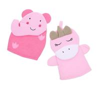FOMIYES 2pcs Cartoon Exfoliating Shower Gloves for Kids Bath Scrubber Mitts (Elephant Unicorn) Skin Cleaning Bath Accessories Soft and Gentle for Children's Time