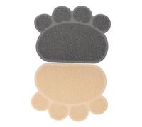 FOMIYES 2pcs Cat Litter Mat Set Non-slip Pvc Material 30x40cm Grey and Beige Household Pet Litter Rug for Kitten and Cat Toilet Tray Protection