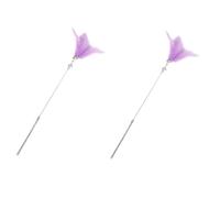 FOMIYES 2pcs Cat Play Stick with Decorative Plume for Interactive Indoor Cat Toys Jingle Bell Teasing Toy