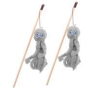 FOMIYES 2Pcs Cat Toys Jelly Fishing on Sticks Interactive Octopus Cat Teaser Toys for Indoor Cats