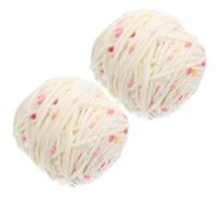 FOMIYES 2pcs Cat Yarn Balls, Worsted Weight Colorful Crochet Wool for DIY Knitting and Craft, Portable Supple Yarn Suitable for Handmade Scarves and Cat Play