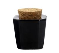 FOMIYES 2Pcs Ceramic Nail Art Liquid Cups with Wood Stoppers, Manicure Crystal Dappen Bowls for Nail Polish and Acrylic Tools, Black White Bottles for Professional Salon and Home Use