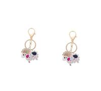 FOMIYES 2pcs Charming Sheep Shaped Pendant Keychain Unique Car Keyring Accessory DIY Jewelry and Craft Decoration Adorn Your Bag Backpack with This Cute Keychain