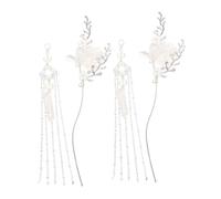 FOMIYES 2pcs Chinese Ancient-style Hairpins for Women Metal Hanfu Hair Chopsticks with Tassels Lightweight Retro Moon and Flower Design Traditional Elegant Headwear for Festivals and