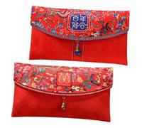 FOMIYES 2pcs Chinese Wedding Red Packets Envelopes Double Happiness Design L Size for Marriage Traditional Money Packets Suitable for Wedding and Engagement Celebrations