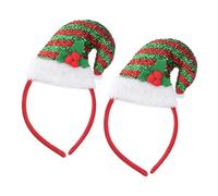 FOMIYES 2pcs Christmas Santa Hat Headbands Sequin Hair Hoop for Adults Children Party Cosplay and Decorative Photo Props