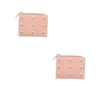 FOMIYES 2pcs Compact Embroidered Wallet for Women Soft PU Floral Design Two Fold Small Purse with Multiple Card Slots and Coin Pouch Lightweight Bifold Organizer for Travel and Everyday