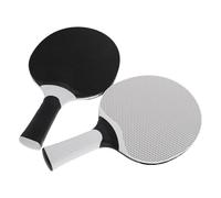 FOMIYES 2Pcs Composite Table Tennis Rackets with White and Black Rubber, Speed Control Pingpong Paddles for Beginner Training and Recreational Family Use