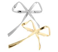 FOMIYES 2pcs Crystal Bow Knot Brooch Pins for Women, Small Sparkly Vintage Bow Brooches Lapel Pins in Gold and Silver, Elegant Accessories for Suits, Dresses, and Scarves