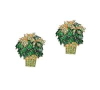 FOMIYES 2pcs Crystal Rhinestone Flower Breast Pin Elegant Lapel Brooch with Safety Lock for Women for Shirts Hats and Neck Scarves Charming Floral Charm Pendant
