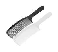 FOMIYES 2Pcs Curved Barber Flat Combs for Precise Flat Top and Fade Haircuts Hair Styling Tools with Wide Tooth Detangler Professional Hair Cutting Combs for Men Black White Set