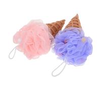 FOMIYES 2pcs Cute Ice Cream Bath Sponge Gentle Exfoliating Shower Accessories for Women Fun Playful Design for Refreshing Cleansing for Home and Travel
