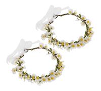 FOMIYES 2pcs Daisy Hair Band Floral Hair Wreath Garland Lightweight Cloth Headbands for Quick Styling Natural Design Special Occasion Styling