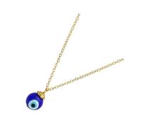 FOMIYES 2pcs Devil Eye Necklaces Unisex Clavicle Chains with Gold Flower Base Blue Eye Pendant Vintage Birthday Neck Jewelry Protective Amulet for Men Women