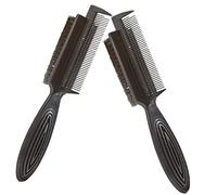 FOMIYES 2pcs Double Sided Hair Clean Comb for Barber Shop Bristle Styling Brush with Teasing Comb Side for Slick Back Hair Haircut Beard Grooming Durable and Practical Hairdressing Tool