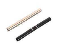 FOMIYES 2pcs Dual-ended Silicone Lip Brush with Cap Travel Lip Applicator for Lipstick Gloss Liner Eyeshadow Concealer Contour Portable Hygienic Makeup Tool in Gold and Black
