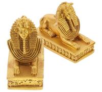 FOMIYES 2pcs Egyptian Sphinx Resin Statue Set, 3.3x7x6.2cm Home Decor Ornament, Ancient Style Resin Craft for Desktop and Shelf Decoration