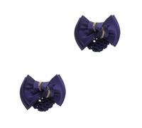 FOMIYES 2pcs Elegant Rhinestone Hair Bun Cover Clip for Women Durable Fabric and Ribbon Hairnet Accessory Quick Secure Professional Hair Holder for Nurses and Hotel Staff