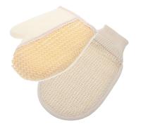 FOMIYES 2pcs Exfoliating Bath Mitts Body Scrubbers Natural Sisal and Cotton Linen Material 25x17cm 21x18cm Spa Shower Gloves for Women Full Coverage Exfoliation Dead Skin Removal