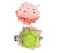 FOMIYES 2PCS Exfoliating Loofah Bath Sponges Cute Turtle Strawberry Mesh Body Scrubbers Soft Gentle Touch for Sensitive Skin Rich Shower Puff for Fun Bath Lightweight and Quick- Essentials
