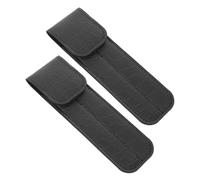 FOMIYES 2pcs Eyelash Extension Tweezers Organizer Portable Pu Leather Case with Plush Interior Magnetic Closure Black Fashionable Professional Storage for Party and Business