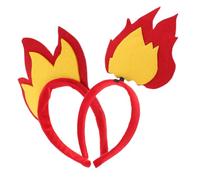 FOMIYES 2Pcs Flame Headband Felt Costume Crown Party Headpiece for Halloween Carnival Festival Lightweight Flexible Fire Hair Bands for Men Women Cosplay Rave