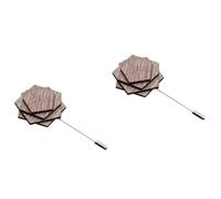 FOMIYES 2pcs Floral Wooden Lapel Pin for Men Decorative Boutonniere Pin Unique Design for Suits Sturdy Elegant for Weddings Formal Events