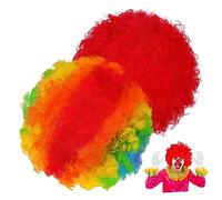 FOMIYES 2pcs Funny Clown Afro Wig Rainbow Crazy Wigs Retro Style Disco Theme for Adults