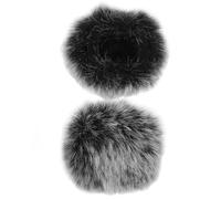 FOMIYES 2pcs Furry Microphone Windscreen Covers for Lapel Headset Microphones, Noise Reduction Wind Muff Set Short Hair in Black, White, and Gray, Universal Mic Windshield Protection