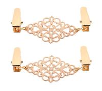 FOMIYES 2Pcs Gold Alloy Sweater Clips for Women, Vintage Cardigan Shawl Clips Hollow Shirt Collar Design, Clothing Accessories to Hold Sweater and Scarf Together