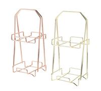 FOMIYES 2pcs Gold Double-layer Makeup Egg Rack Powder Puff Holder Sponge Puff Storage Stand for Cosmetic Tools Home Vanity Organization