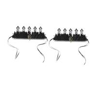 FOMIYES 2pcs Gothic Baroque Crown Headpiece for Women Vintage Costume Party Accessory Unique Halloween Witch Tiara Eye Catching Hair Decoration for Cosplay and Festive Events