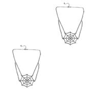 FOMIYES 2pcs Gothic Spider Web Necklace for Women Premium Metal Decorative Halloween Jewelry Unique Choker Accessory for Cosplay Masquerade and Costume Parties