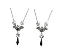 FOMIYES 2pcs Gothic Style Bat Pendant Necklace with Pentagram Design Smooth Alloy Material Polished Finish Fashion Jewelry for Halloween Theme Parties and Daily Wear for Women