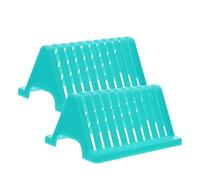 FOMIYES 2pcs Green Glass Slide Drying Stand Laboratory Slide Holder Rack Sample Storage and Draining Shelf Suitable for Science Experiments