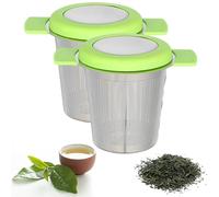 FOMIYES 2pcs Green Tea Strainers Mesh Tea Infuser with Lid Teapot Mesh Replacement Filter Basket Suitable