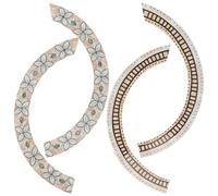 FOMIYES 2pcs Guitar Sound Hole Rosette Stickers for Classical Acoustic Guitar Plastic Decal Accessories Clover and Grid Pattern Decorative Soundhole Stickers for Music Performance and Home