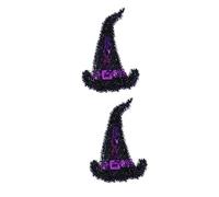 FOMIYES 2pcs Halloween Witch Hat Plastic Hanging Ornament Compact Party Decoration with Lanyard Creative Witch Themed Wall Decor for Home Stage and Supermarket Displays