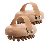 FOMIYES 2pcs Handheld Wood Massage Comb with Airbag Cushion for Scalp and Body Acupoint Meridian Massager Brush for Adults and Ergonomic Wooden Guasha Tool for Spa and Home Use