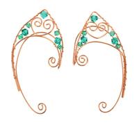 FOMIYES 2pcs Handmade Fairy Elf Ear Non-piercing Metal Wrap Earrings for Women Antique Vintage Style Lightweight Ear Clips for Cosplay and Costume Accessories