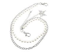 FOMIYES 2Pcs Handmade Pearl Waist Chain Decorative Trouser Chain Silver Fashionable Accessory for Beach Parties Weddings and More Versatile and Eye Catching Design