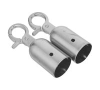 FOMIYES 2pcs Heavy Duty Rope End Stopper Hooks with 32mm Brushed Silver Lobster Claw Clasps, Cord End Caps Metal Fasteners for Crowd Control Barrier Rope Queue Divider in Hospitality
