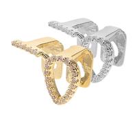 FOMIYES 2pcs Hollow Heart Gold Top Grills for Teeth Copper Hip Hop Mouth Teeth Accessories with Full Comfortable Fit Stylish Bling Caps for Men and Women