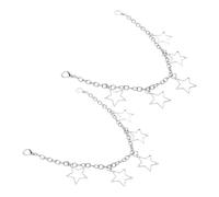 FOMIYES 2pcs Hollow Star Zinc Alloy Shoe Chains Bold Pendant Decoration for Boots Sneakers Unisex Stylish Lace Accessories Durable DIY Charm