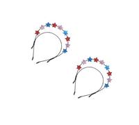 FOMIYES 2pcs Independence Day Star Hairband Double Layer Glitter Stars Patriotic Hair Hoop Party Hair Accessories Secure Non Slip Fit Fashionable Celebration Headband for Women