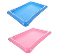 FOMIYES 2Pcs Inflatable Floating Ice Serving Tray Buffet Bar Salad Food & Drinks Cooler Serving Tray for Summer Party Picnic & Camping for Pool Party Supply