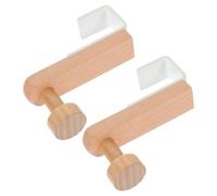 FOMIYES 2pcs Iron and Wood Over Door Hooks, Metal Household Storage Hooks for Cabinets and Wardrobes, Multipurpose No-Trace Door Back Hangers for Towels, Hats, and Coats